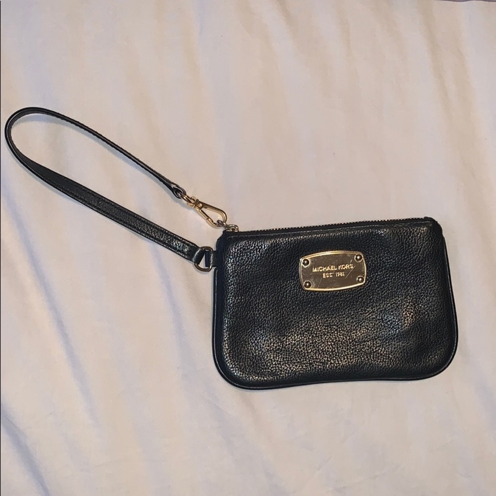 Michael Kors black wristlet